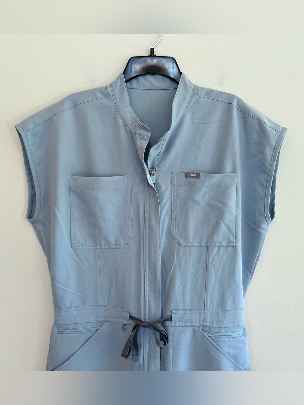 FIGS Rafaela Jogger High Rise Scrub Jumpsuit Light Blue Gray (PO: #4134), size M - Picture 9 of 9